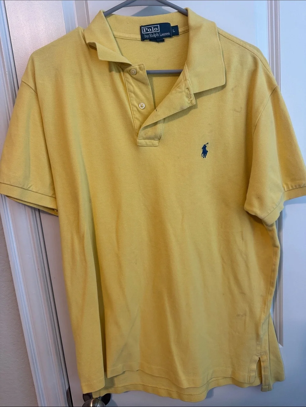 Polo by Ralph Lauren Yellow Short-Sleeve Classic Pique Polo with Navy Pony